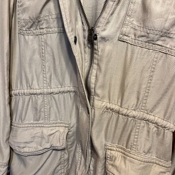 Abercrombie & Fitch Utility Jacket Pockets Draw String Waist Hooded - Picture 2 of 7